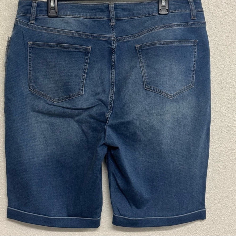 Classic Women's Denim Bermuda Shorts - Dark Blue